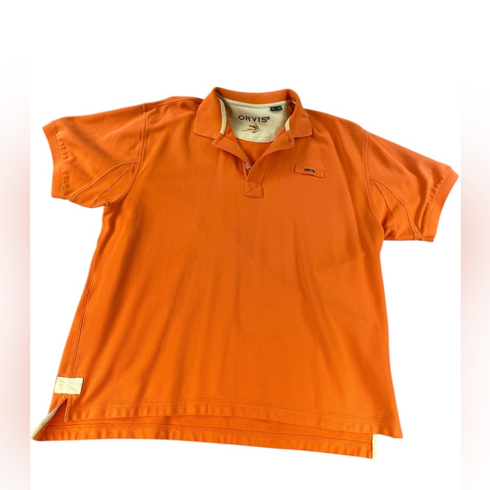 Orvis Orange Polo Shirt Vibrant Casual Style XL